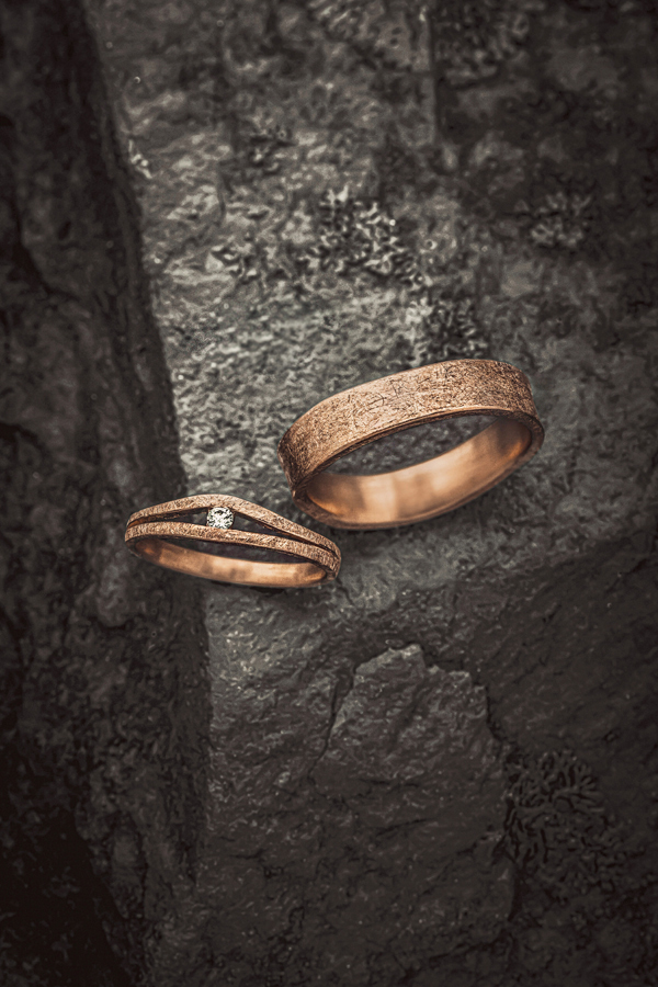 Trauringe Weissgold / Roségold Eheringe Leipzig. Goldschmiede Lang Wiesbaden.